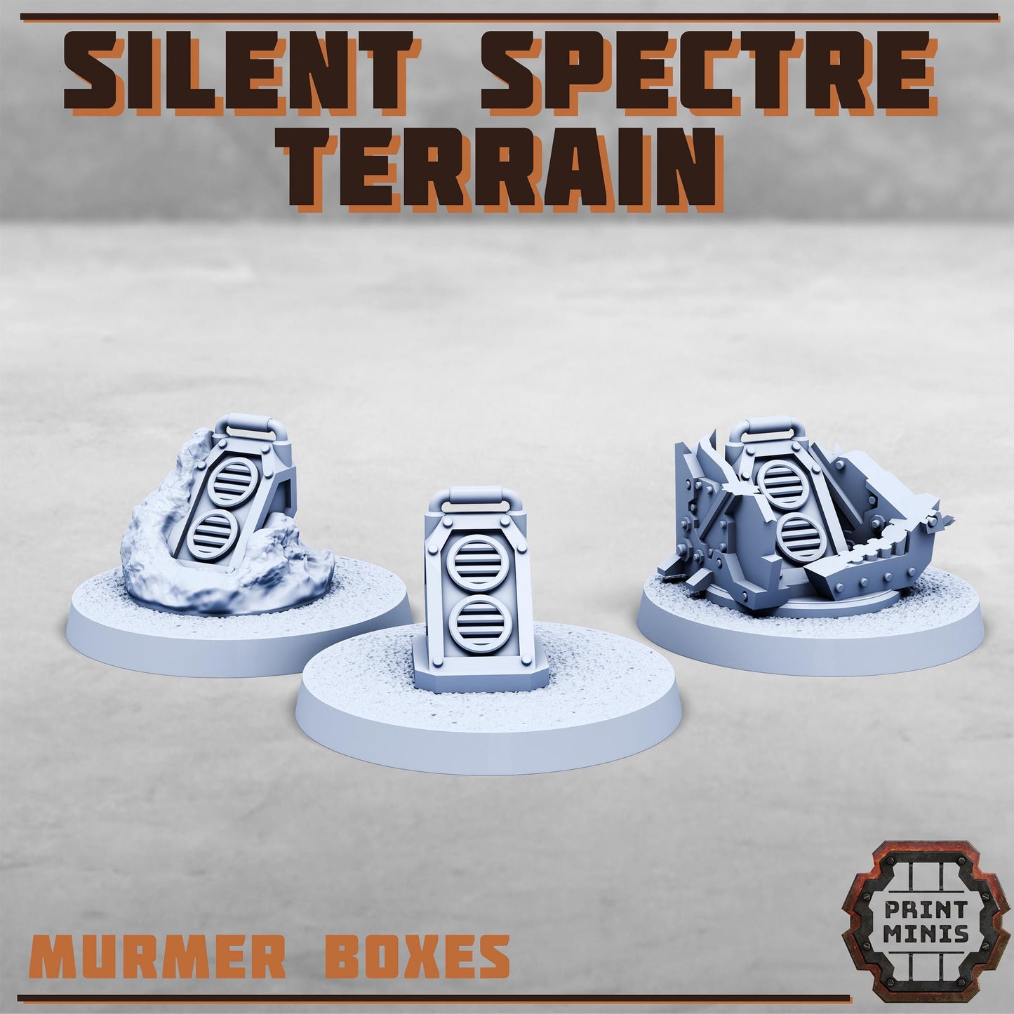 Silent Spectre Gang Terrain -  Sci-Fi Grimdark City Skirmish Warfare Mercenaries by Print Minis