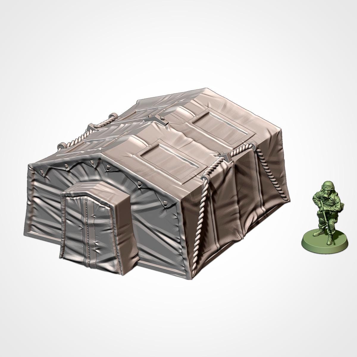 MILITARY BARRACKS Txarli Factory Battlefield Building modular Tent Set, Perfect for Tabletop Wargames