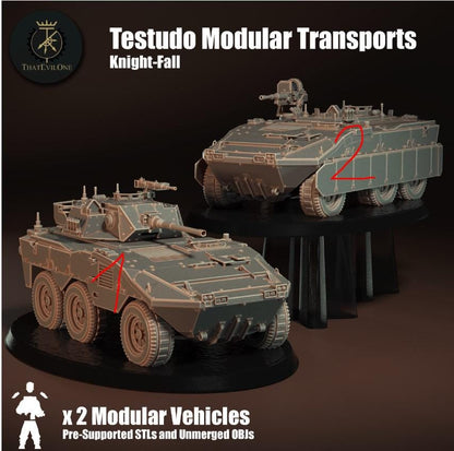 Testudo Modular Transports, Modular Sci-Fi Vehicle by ThatEvilOne, Sci-fi Wargames Proxy, Imperial Roman Auxilia Army Transport Light Tank