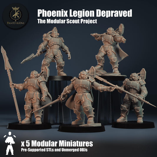 Modular Scout Phoenix Legion Depraved, Modular Sci-Fi warriors by ThatEvilOne, Sci-Fi Wargames Proxy