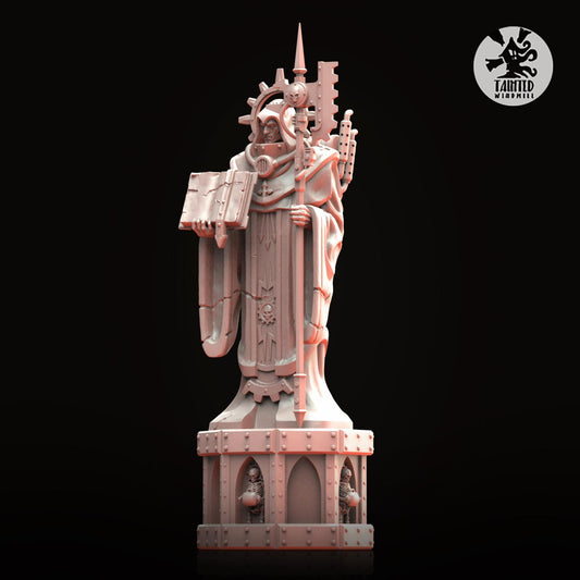 Gothic Statues and Bases, Imperial Cathedral Terrain Features Sculpted by Tainted Windmill for Wargames set in the Grimdark Future
