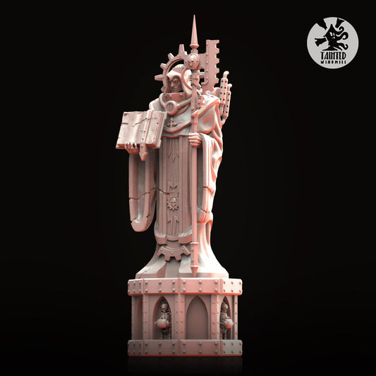 Gothic Statues and Bases, Imperial Cathedral Terrain Features Sculpted by Tainted Windmill for Wargames set in the Grimdark Future