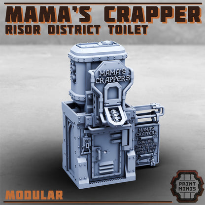 Mama's Crappers - Risor District Toilet - Sci-Fi City Skirmish Wargaming Terrain by Print Minis
