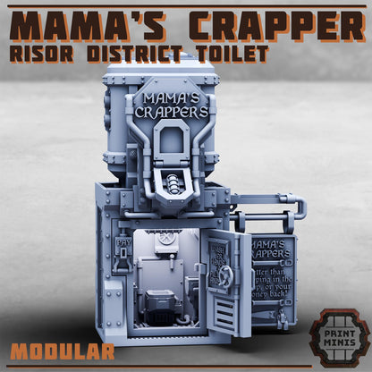 Mama's Crappers - Risor District Toilet - Sci-Fi City Skirmish Wargaming Terrain by Print Minis