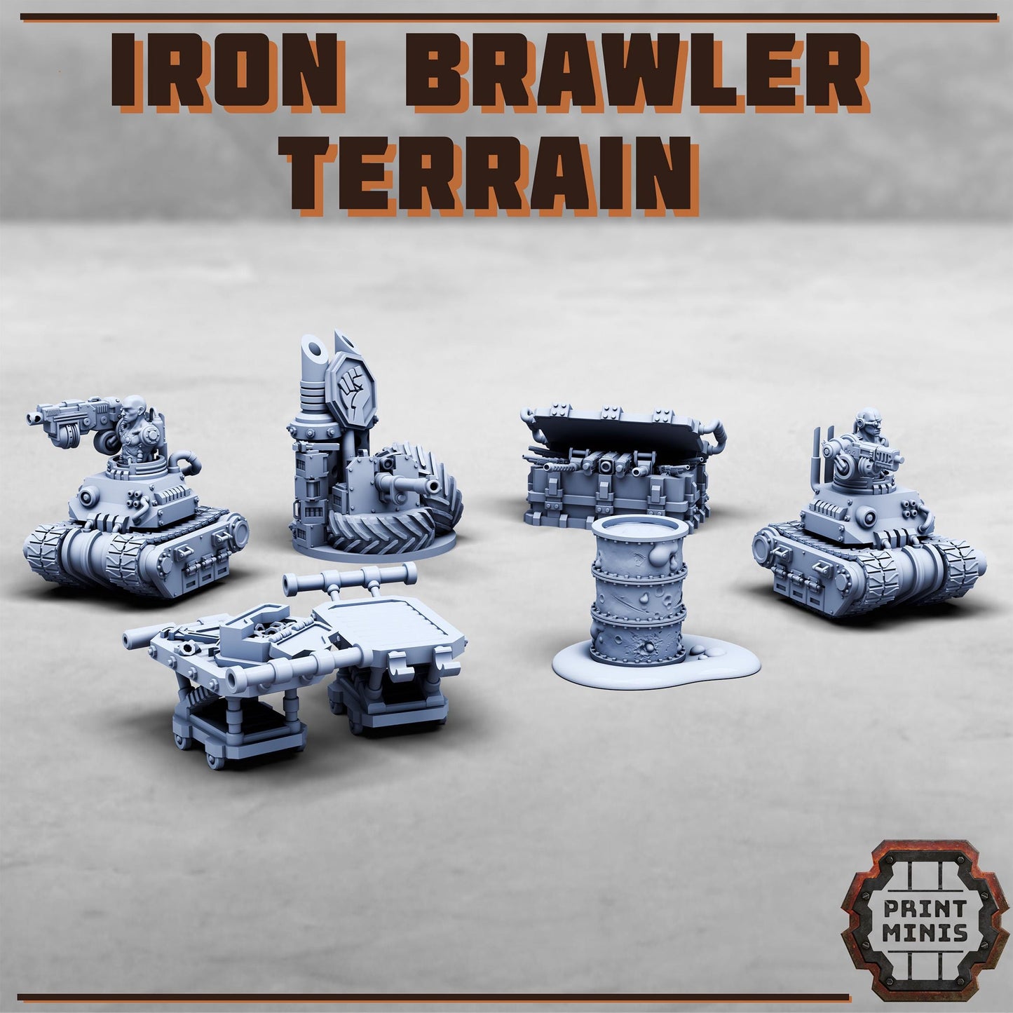 Iron Brawler Gang Traps -  Sci-Fi Grimdark City Skirmish Warfare Mercenaries by Print Minis