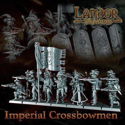 Imperial Crossbowmen, Modular Empire miniatures by Landor Miniatures! Empire for Fantasy Wargames