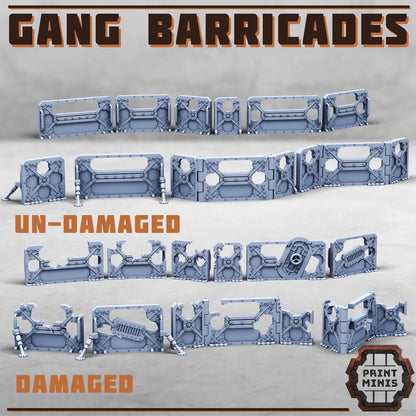 Gang Barricades - Sci-Fi City Skirmish Wargaming Terrain by Print Minis
