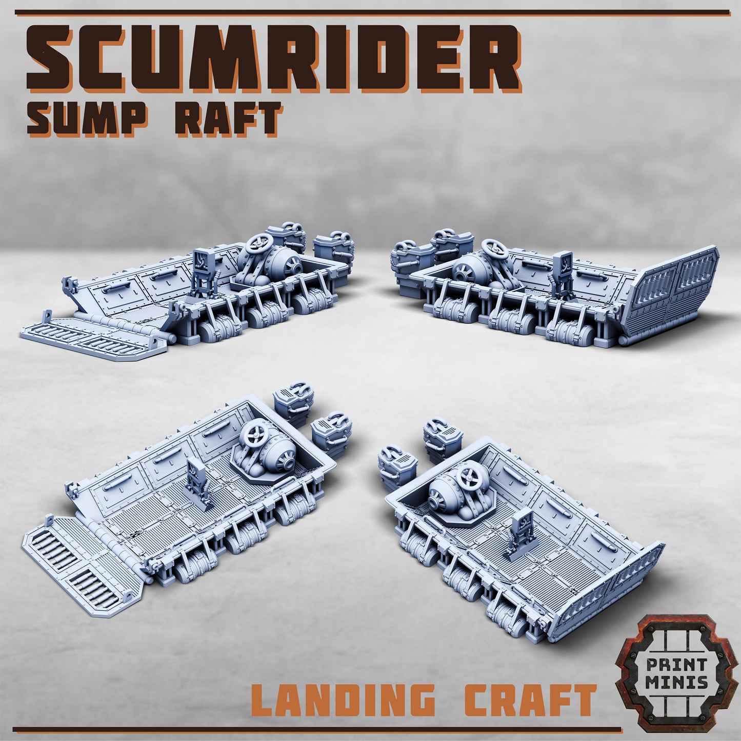 Scumrider - Sump Raft - Sci-Fi City Skirmish Wargaming Terrain by Print Minis