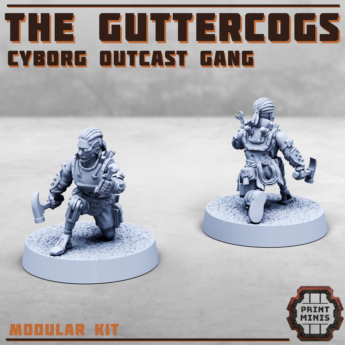 Iron Brawlers Gang -  Sci-Fi Grimdark Miner Gang Mercenaries by Print Minis