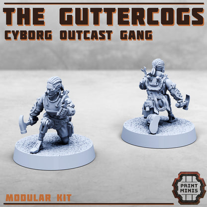 Iron Brawlers Gang -  Sci-Fi Grimdark Miner Gang Mercenaries by Print Minis