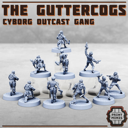 Iron Brawlers Gang -  Sci-Fi Grimdark Miner Gang Mercenaries by Print Minis