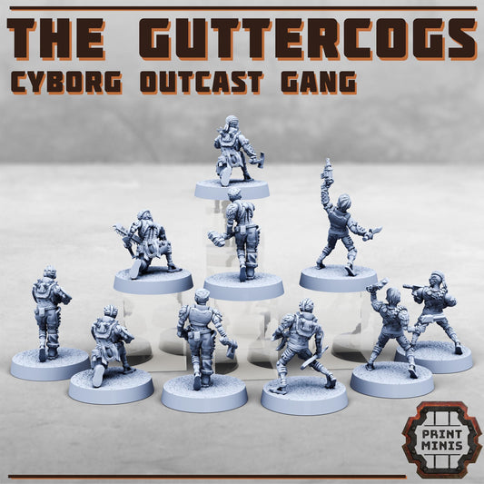Iron Brawlers Gang -  Sci-Fi Grimdark Miner Gang Mercenaries by Print Minis