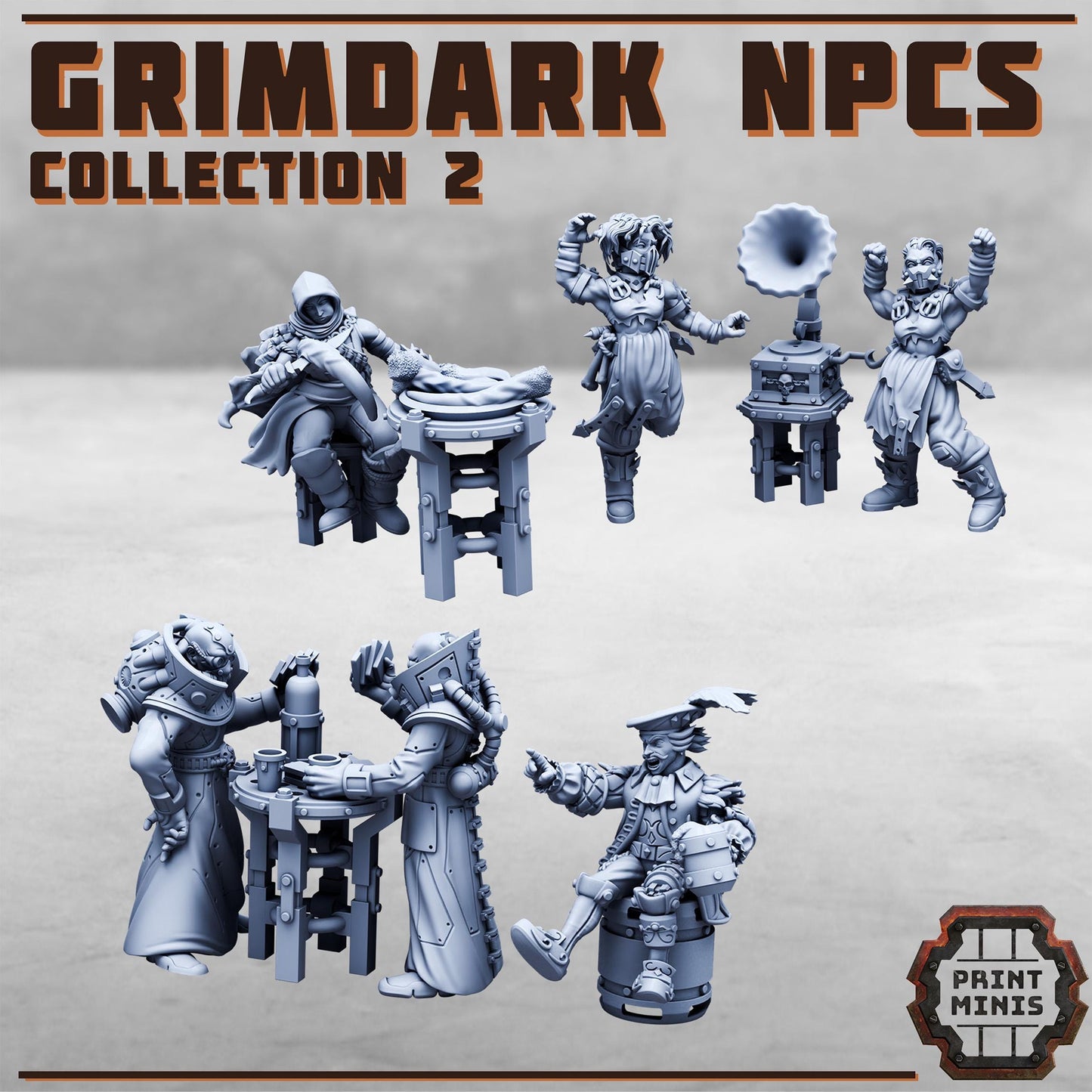 Grimdark NPCs Kit 2.0 -  Sci-Fi Grimdark Civilians by Print Minis