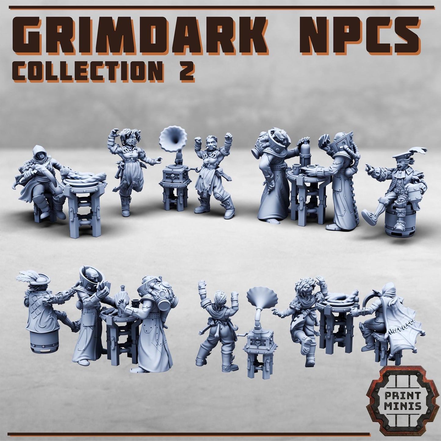 Grimdark NPCs Kit 2.0 -  Sci-Fi Grimdark Civilians by Print Minis