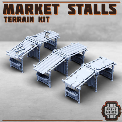 Kraka Market - Sci-Fi City Skirmish Wargaming Terrain by Print Minis
