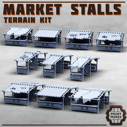 Kraka Market - Sci-Fi City Skirmish Wargaming Terrain by Print Minis
