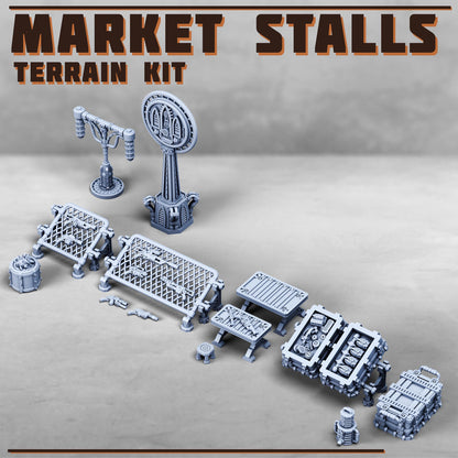 Kraka Market - Sci-Fi City Skirmish Wargaming Terrain by Print Minis