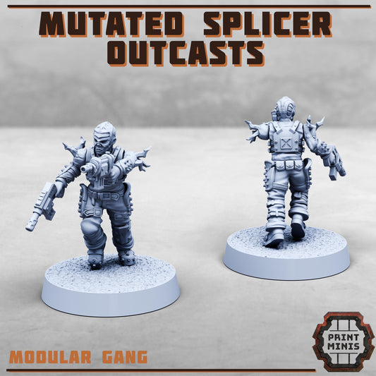 Mutated Splicer Outcast Gang - Sci-Fi Grimdark Splicers by Print Minis