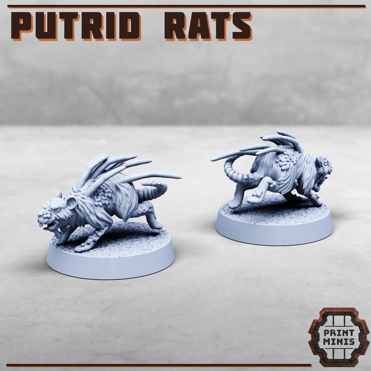 Putrid Mutated Rats x5 -  Sci-Fi Grimdark Splicers by Print Minis
