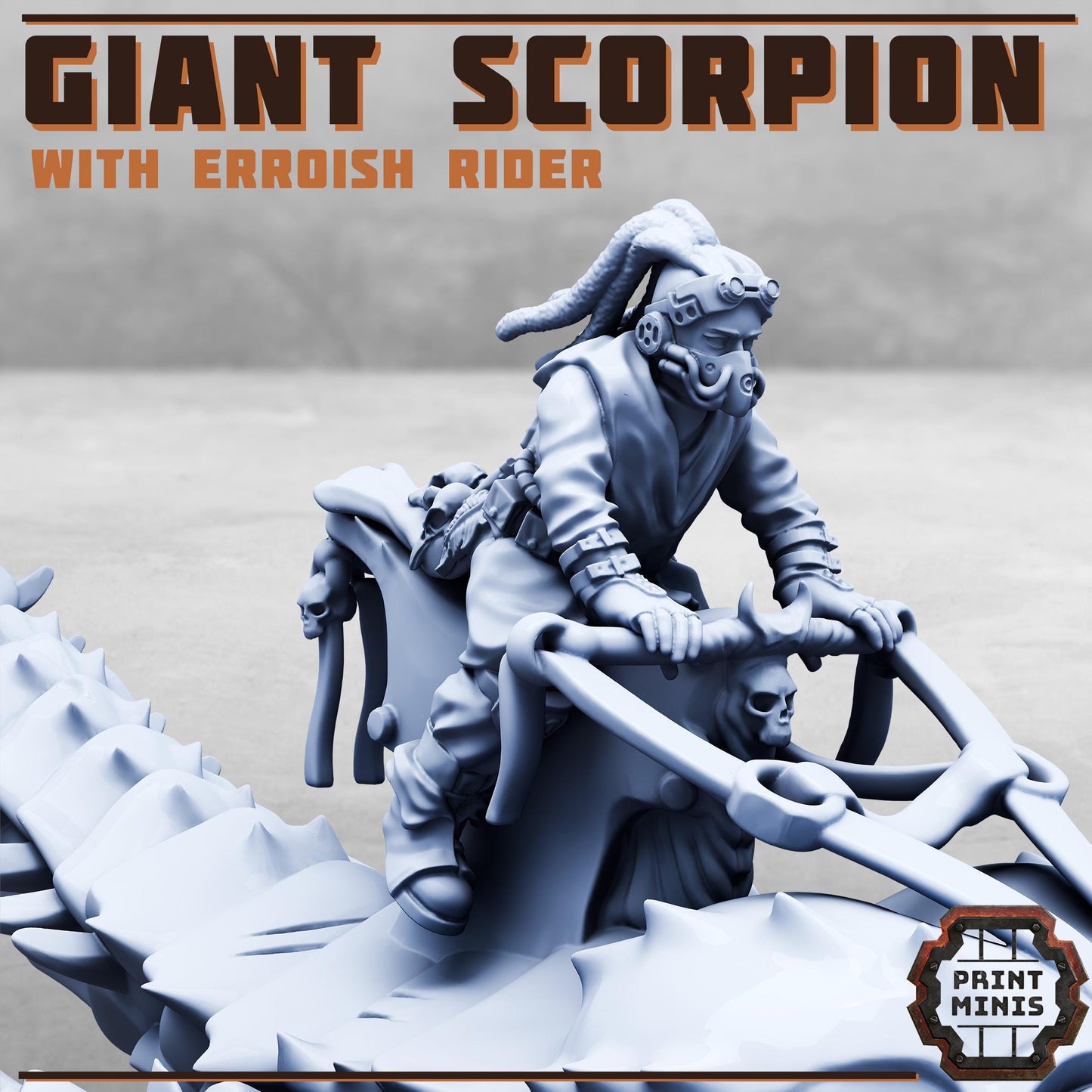 Giant Scorpion with Erroish Tribe Rider -  Sci-Fi Grimdark Mercenaries by Print Minis