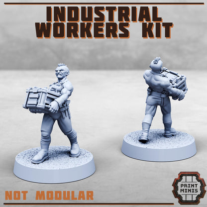 Industrial Workers -  Sci-Fi Grimdark Civilians by Print Minis