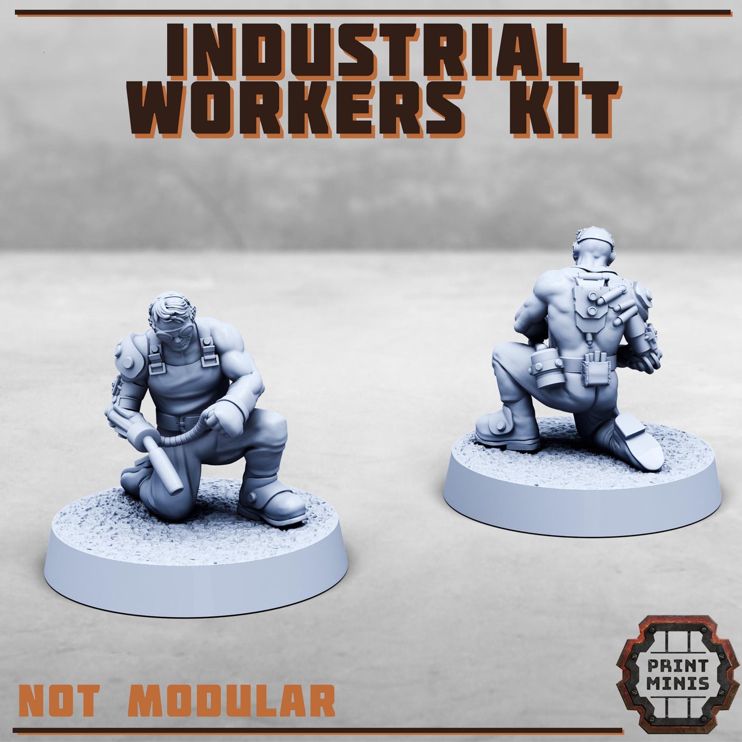 Industrial Workers -  Sci-Fi Grimdark Civilians by Print Minis