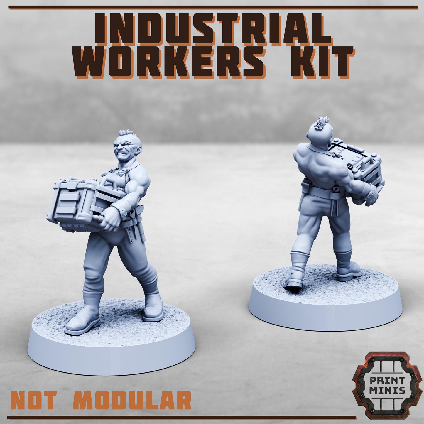 Industrial Workers -  Sci-Fi Grimdark Civilians by Print Minis