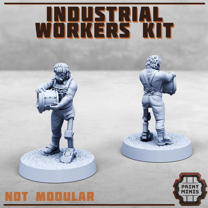 Industrial Workers -  Sci-Fi Grimdark Civilians by Print Minis