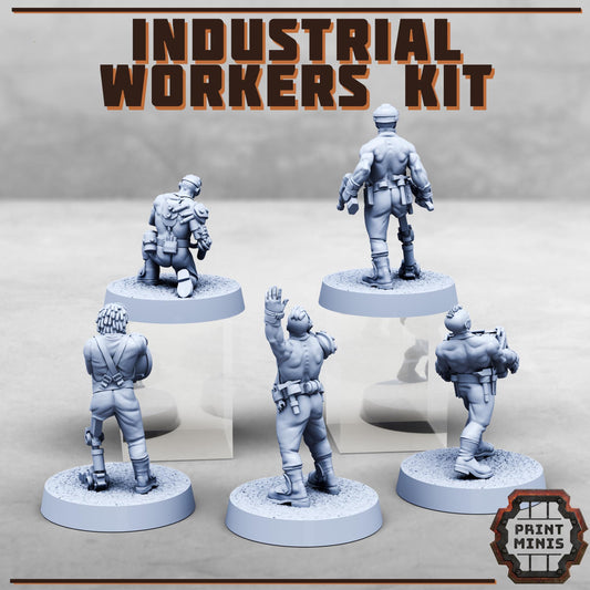 Industrial Workers - Sci-Fi Grimdark Civilians by Print Minis
