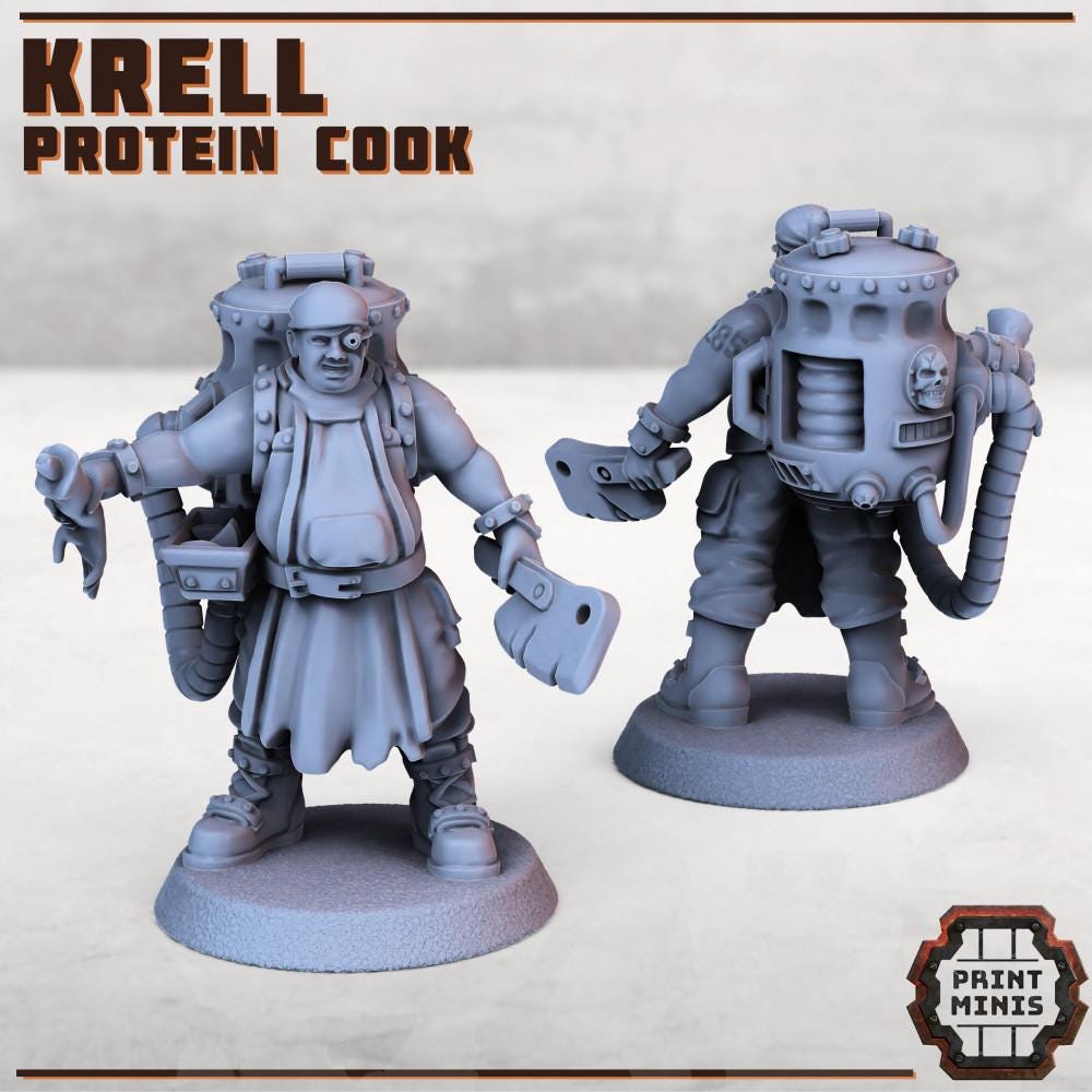 Market Hawker + Slop Chef -  Sci-Fi Grimdark Mercenaries by Print Minis