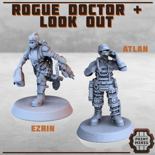 Rogue Doctor + City Lookout - Sci-Fi Grimdark Mercenaries by Print Minis