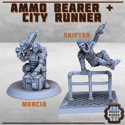 Ammo Bearer + City Runner - Sci-Fi Grimdark Mercenaries by Print Minis