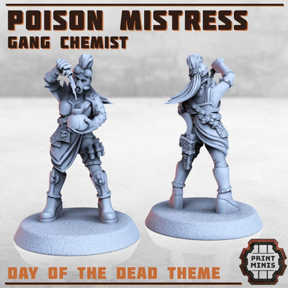 Poison Mistress + Seer -  Sci-Fi Grimdark City Skirmish Warfare Female Mercenaries by Print Minis