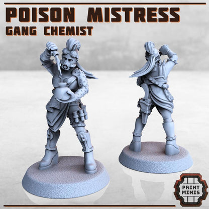 Poison Mistress + Seer -  Sci-Fi Grimdark City Skirmish Warfare Female Mercenaries by Print Minis
