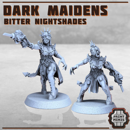 Bitter Nightshades - Dark Maidens and Wyld Girls-  Sci-Fi Grimdark City Skirmish Warfare Female Mercenaries by Print Minis