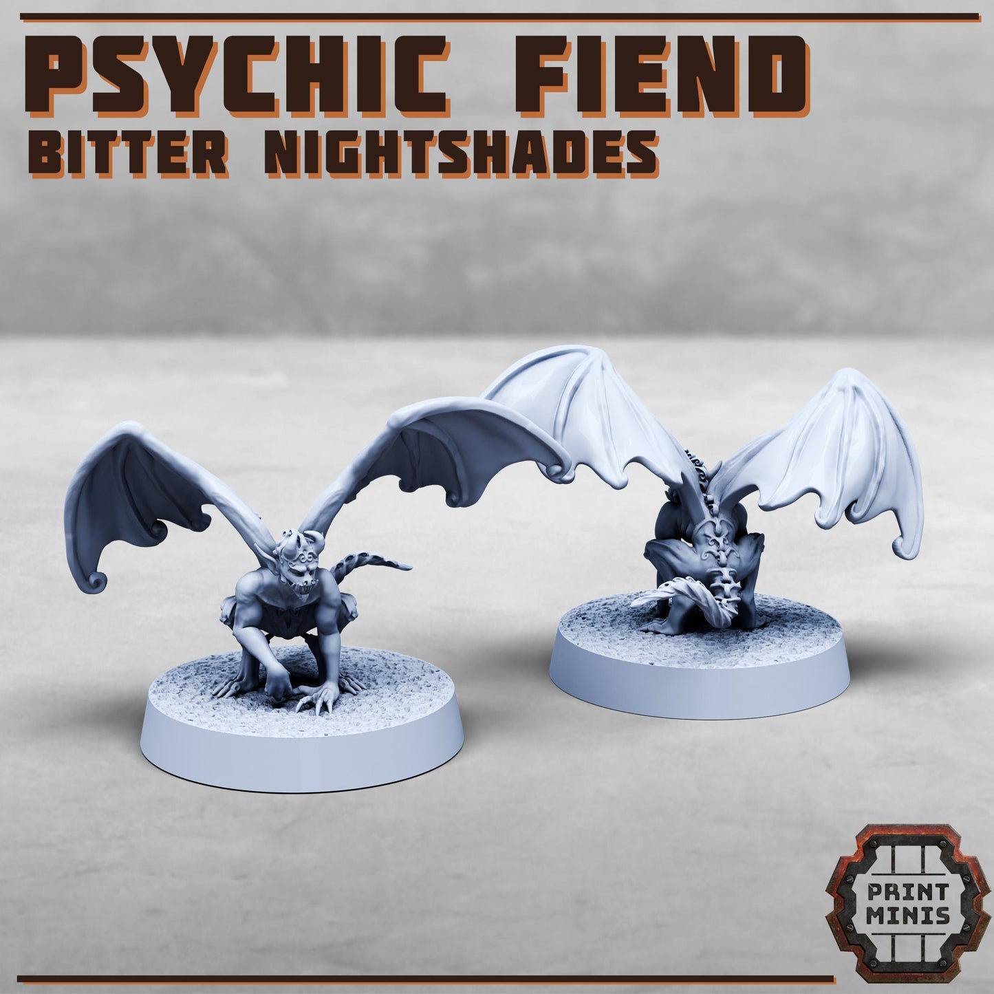 Nightshade Bodyguard & Psychic Fiend -  Sci-Fi Grimdark City Skirmish Warfare Female Mercenaries by Print Minis