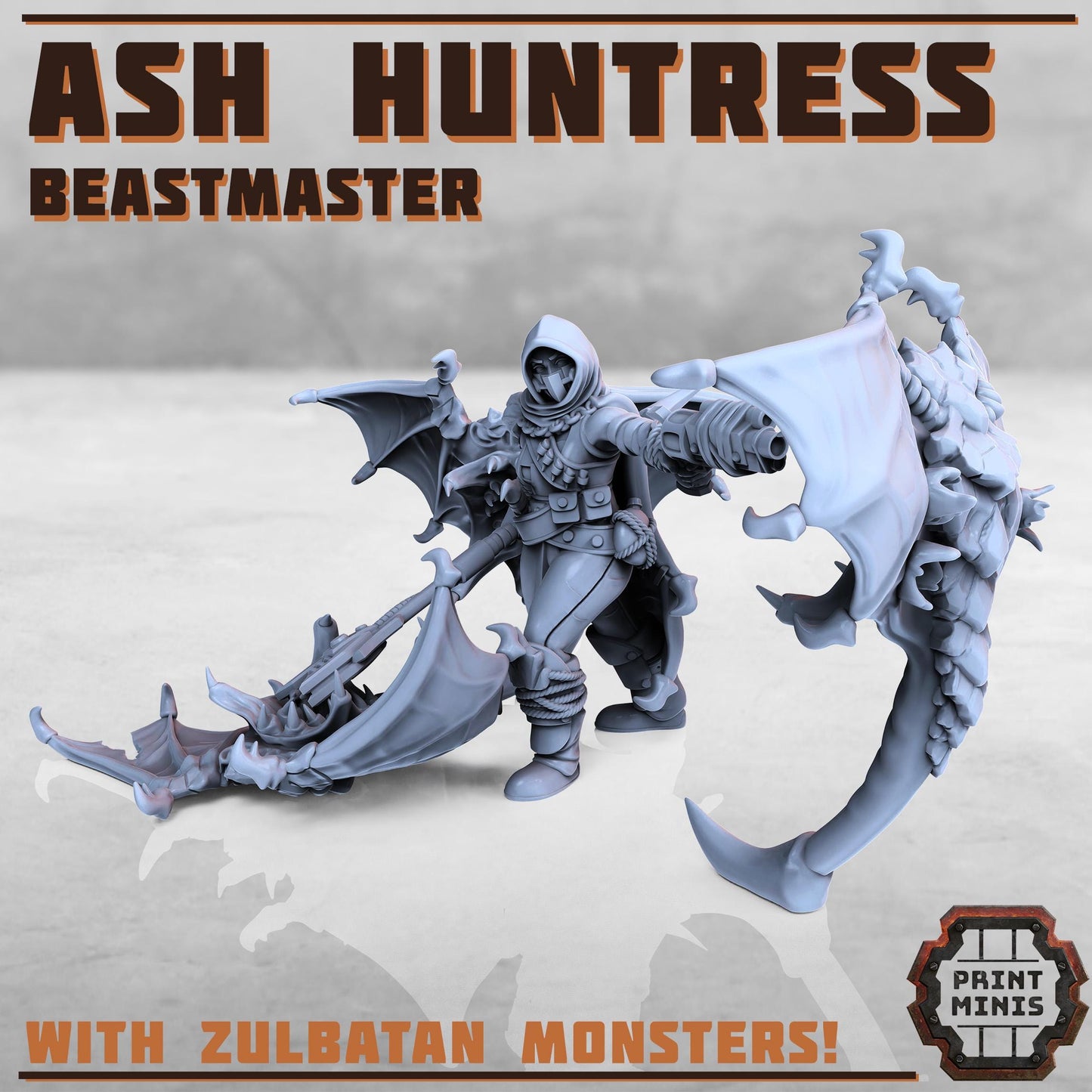 Ash Huntress - Beastmaster -  Sci-Fi Grimdark Mercenaries by Print Minis