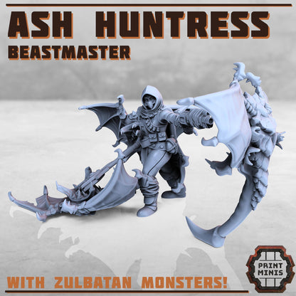 Ash Huntress - Beastmaster -  Sci-Fi Grimdark Mercenaries by Print Minis