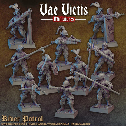 Modular Mercenary River Patrol Miniatures, Bits and Weapon Conversions Fantasy by Vae Victis, perfect for Fantasy tabletop Wargames