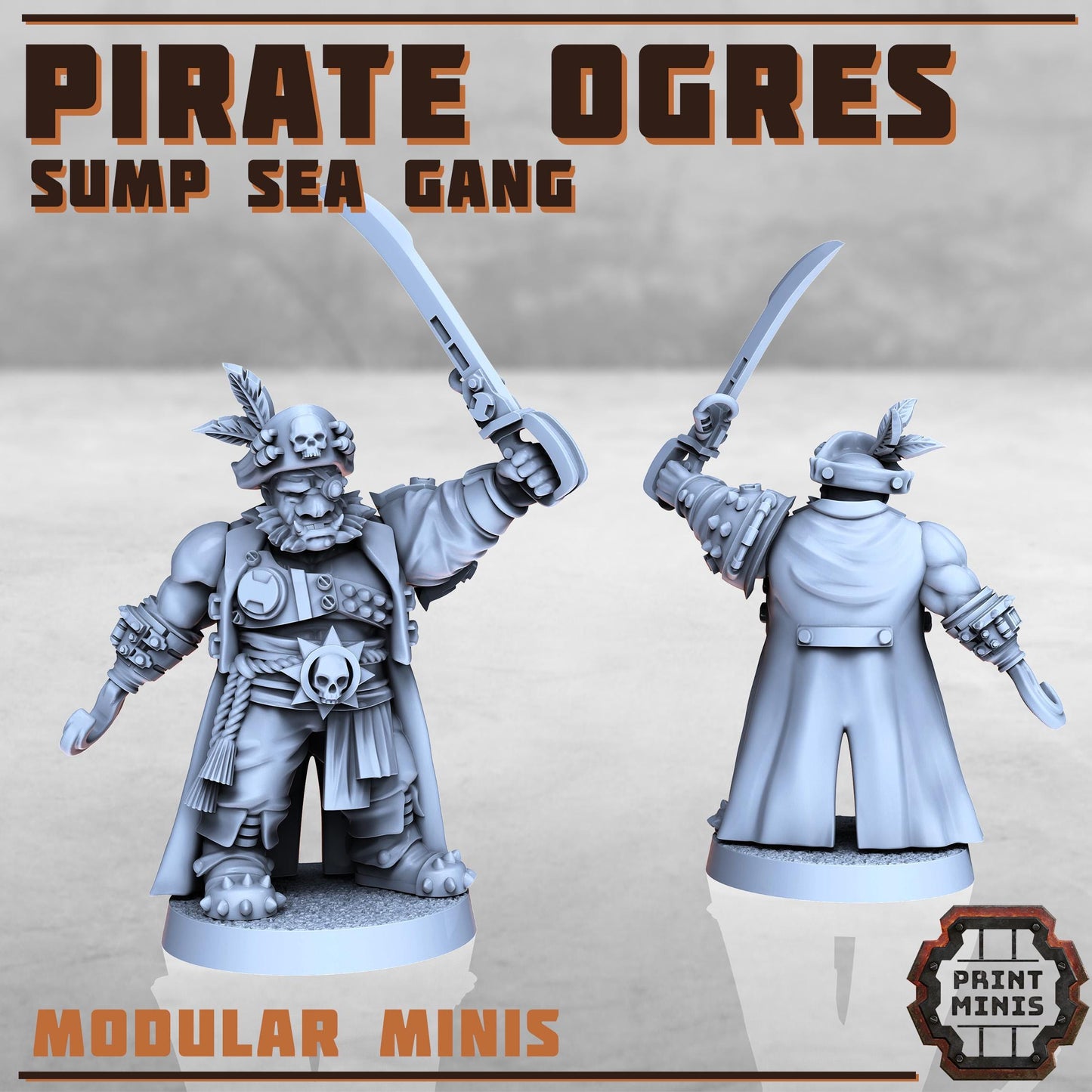 Male Pirate Ogres -  Sci-Fi Grimdark Ogres by Print Minis