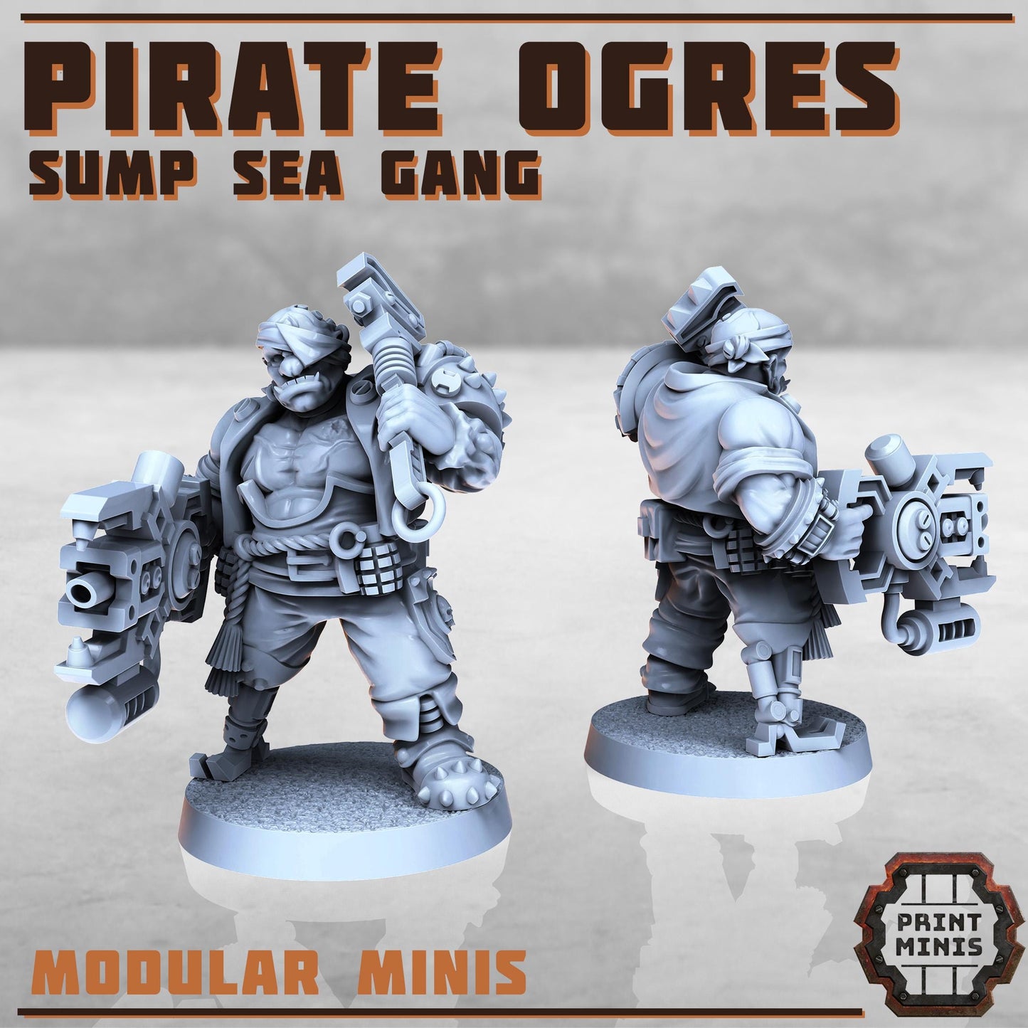 Male Pirate Ogres -  Sci-Fi Grimdark Ogres by Print Minis