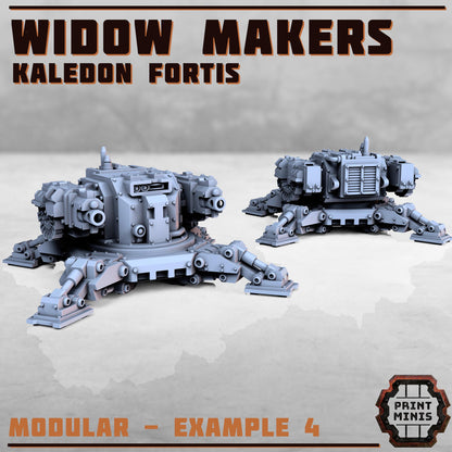 Widow Makers Sentry Guns - Kaledon Fortis Army, Sci-Fi Space Militia Soldiers by Print Minis