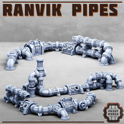 Ranvik Pipes Kit - Sci-Fi Space Industrial Terrain by Print Minis