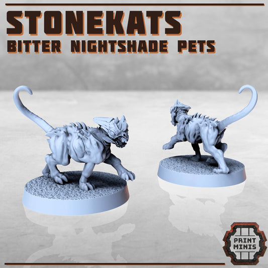 Stonekats - Bitter Nightshade Pets -  Sci-Fi Grimdark City Skirmish Warfare Female Mercenaries by Print Minis