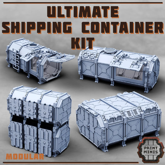 Ultimate Shipping Container Kit - Sci-Fi Space Industrial Terrain by Print Minis