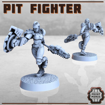 Cyborg Pit Fighters -  Sci-Fi Grimdark Mercenaries by Print Minis