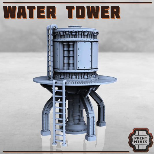 Wasteland Water Tower - Sci-Fi Space Industrial Terrain by Print Minis
