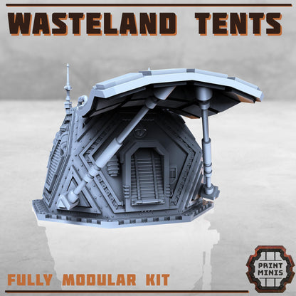 Wasteland Tents Kit -  Sci-Fi Grimdark Desert Terrain by Print Minis