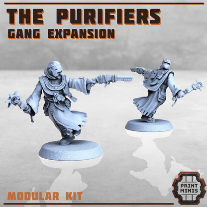 Purifier Gang - Expansion -  Sci-Fi Grimdark City Skirmish Warfare Purifier Mercenaries by Print Minis