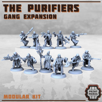 Purifier Gang - Expansion -  Sci-Fi Grimdark City Skirmish Warfare Purifier Mercenaries by Print Minis